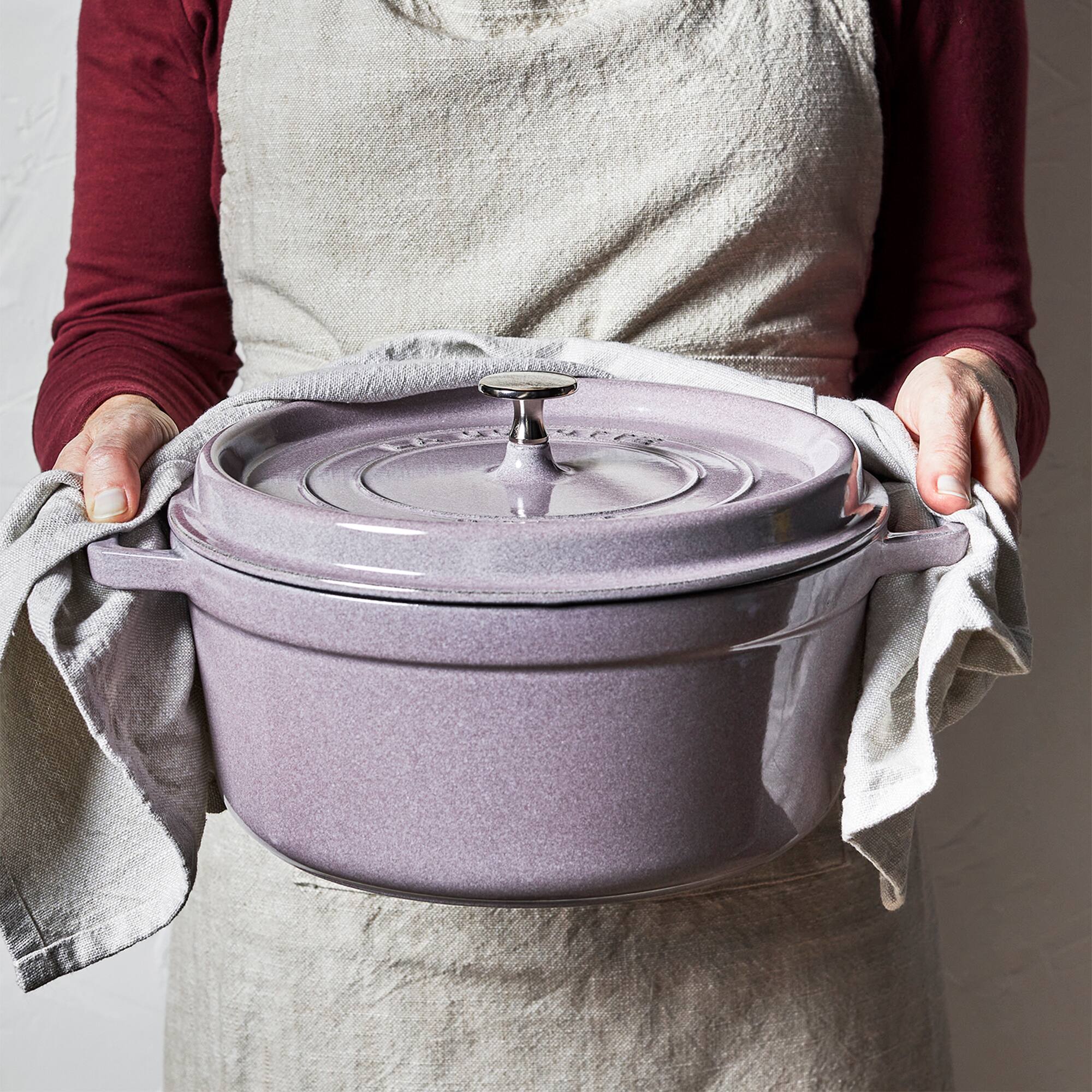 Alt View 3. Staub - STAUB Cast Iron 5.5-qt Round Cocotte - Lilac - Lilac.