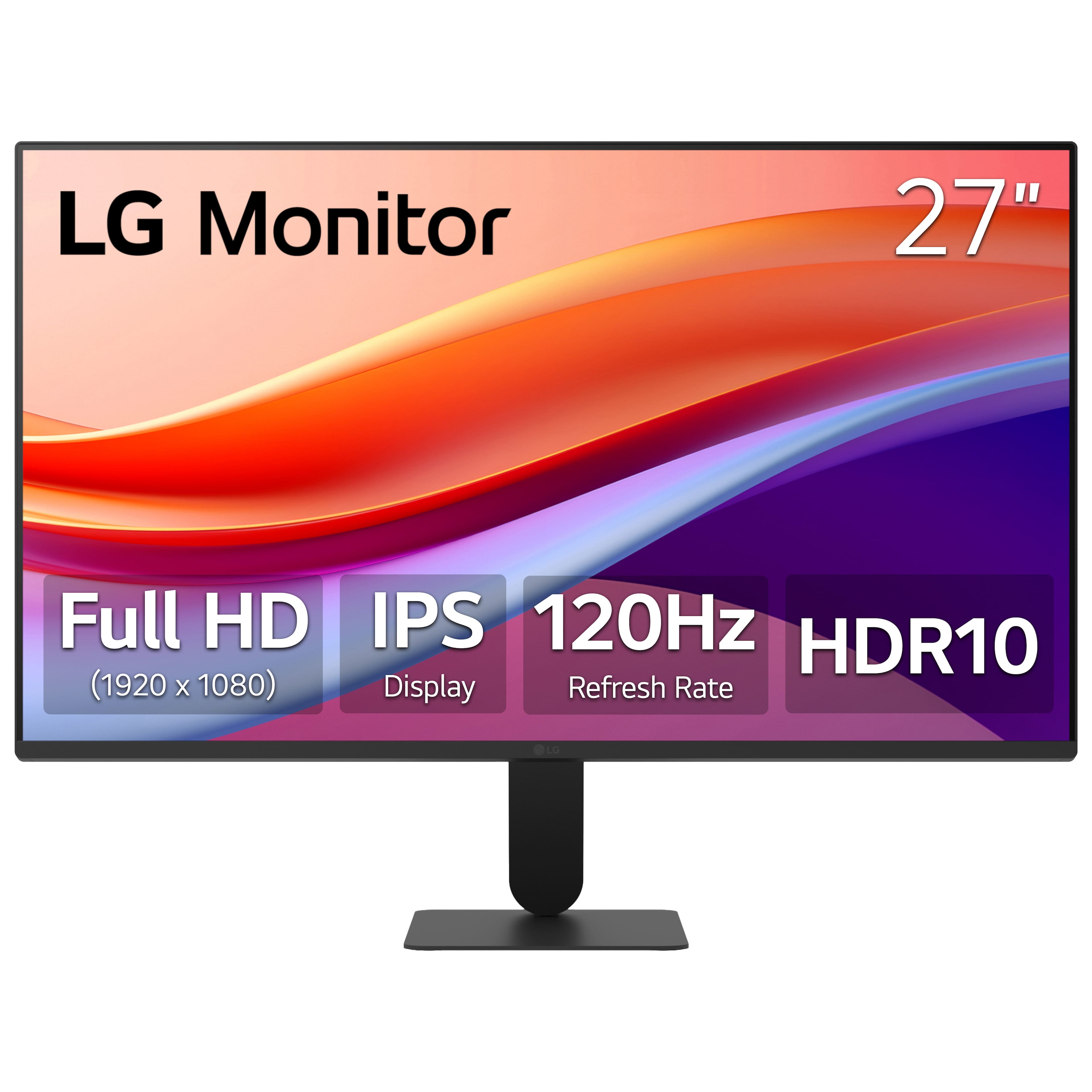 LG Monitor 27" Full HD (1920 x 1080) IPS Display 120Hz Refresh Rate HDR10