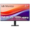 LG Monitor 27" Full HD (1920 x 1080) IPS Display 120Hz Refresh Rate HDR10