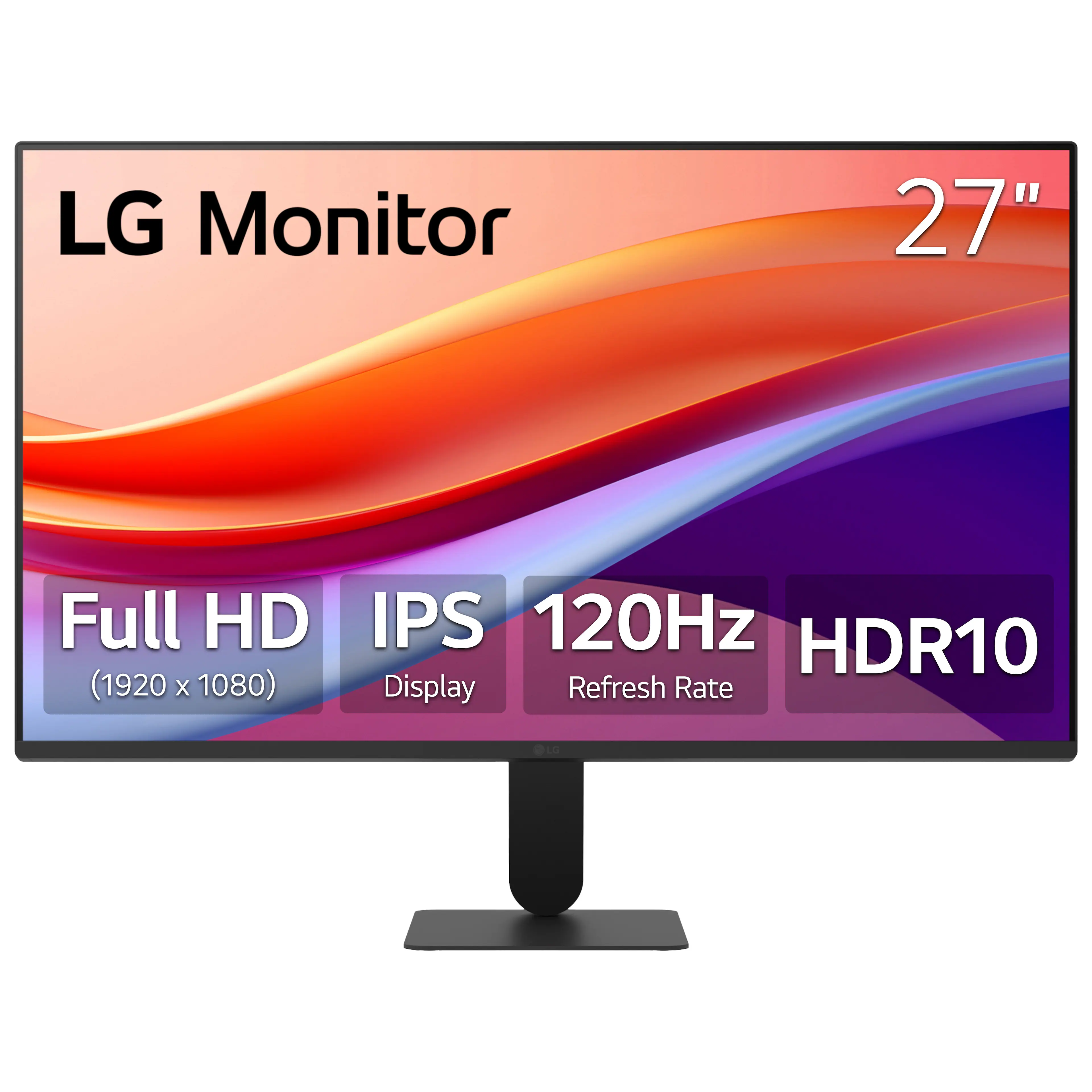 LG Monitor 27" Full HD (1920 x 1080) IPS Display 120Hz Refresh Rate HDR10
