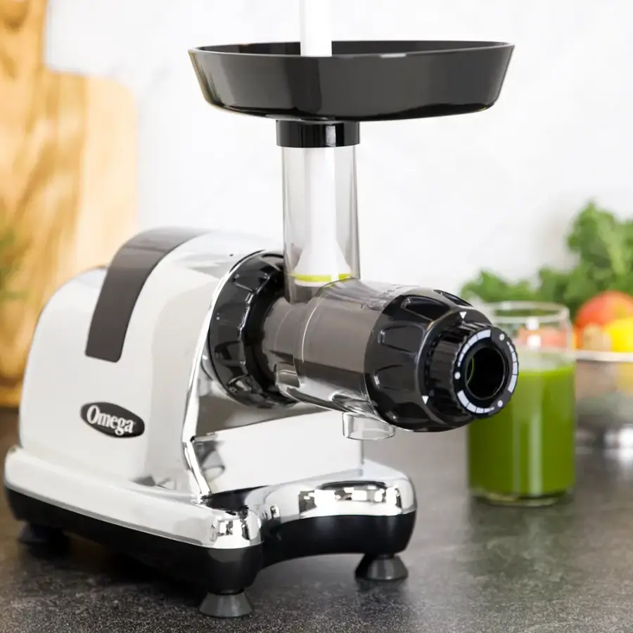 Alt View 14. Omega - J8006HDC Slow Juicer and Nutrition System - Chrome.