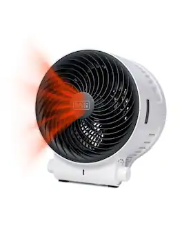 Black+Decker - Dual Function Desktop Heater & Fan, 3 Settings, 750W/1500W Space Heate - White