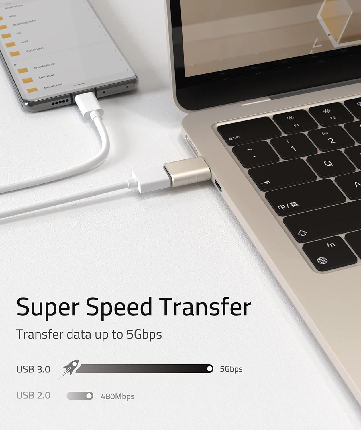 Super Speed Transfer

Transfer data up to 5Gbps

USB 3.0  
5Gbps

USB 2.0  
480Mbps