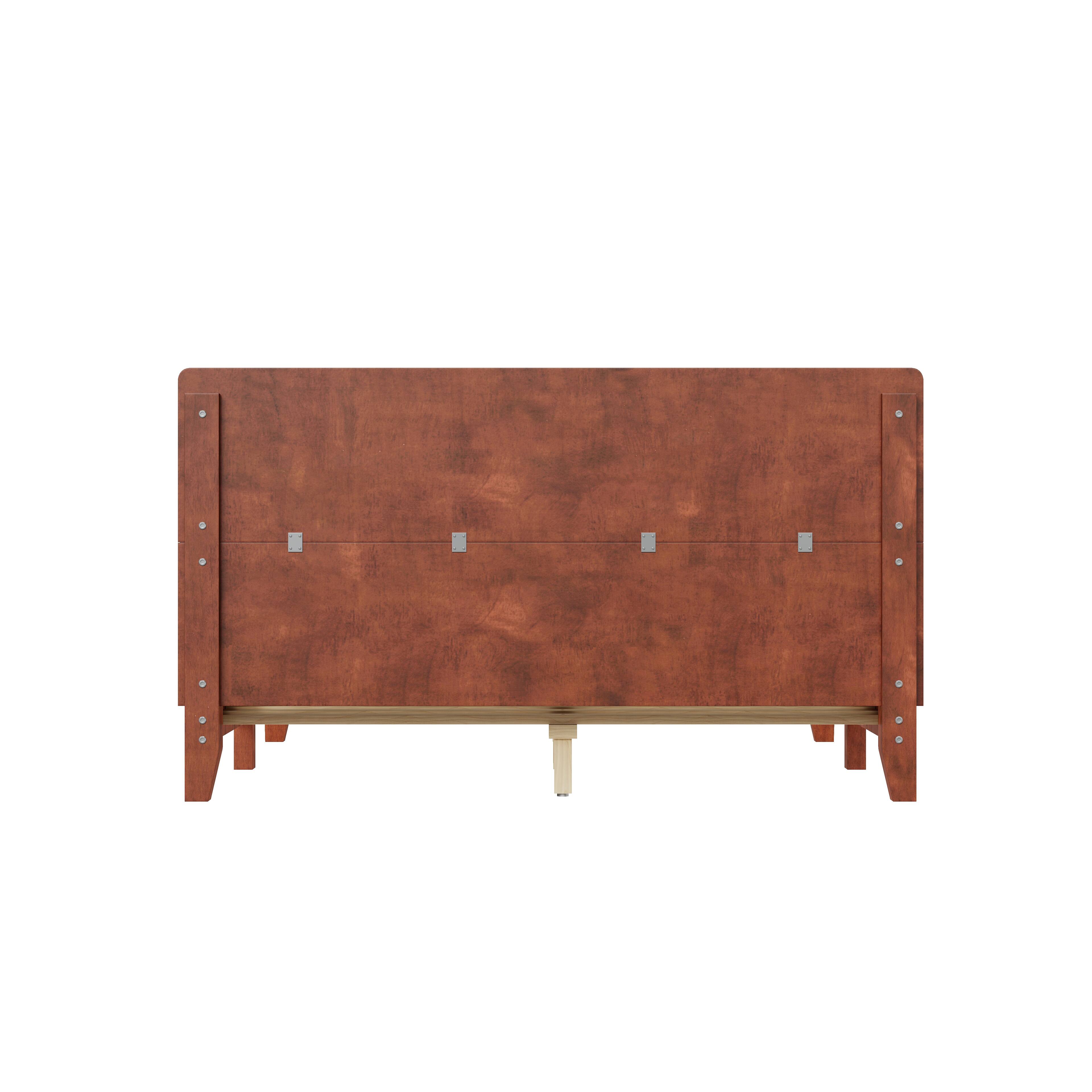 Alt View 2. Whisen - Wood Platform Bed Frame with Headboard, Sturdy Bed Support for Bedroom - Brown.