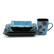 Alt View 4. Elama - Elama Aloha Tide 16 Piece Luxurious Stoneware Dinnerware with Complete Setting for 4 - Blue and Red.
