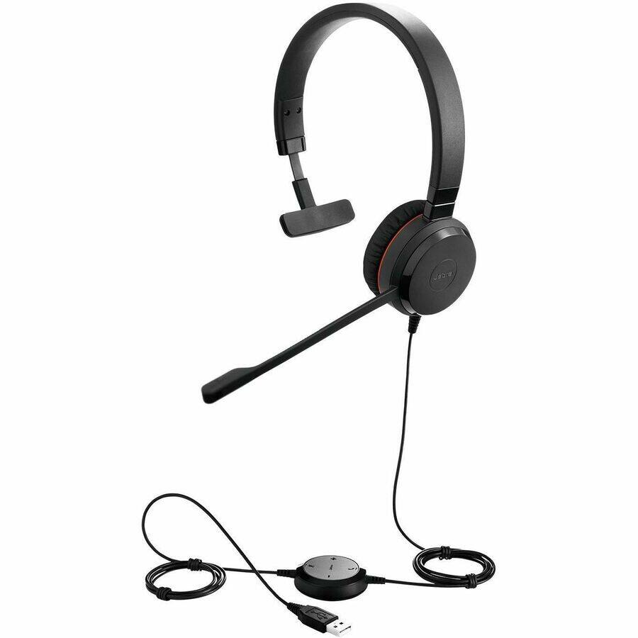 Alt View 1. Jabra - Jabra EVOLVE 20SE MS Mono - Mono - USB - Wired - 32 Ohm - 150 Hz to 7 kHz - Over-the-head - Monaural - Supra-aural - Black.
