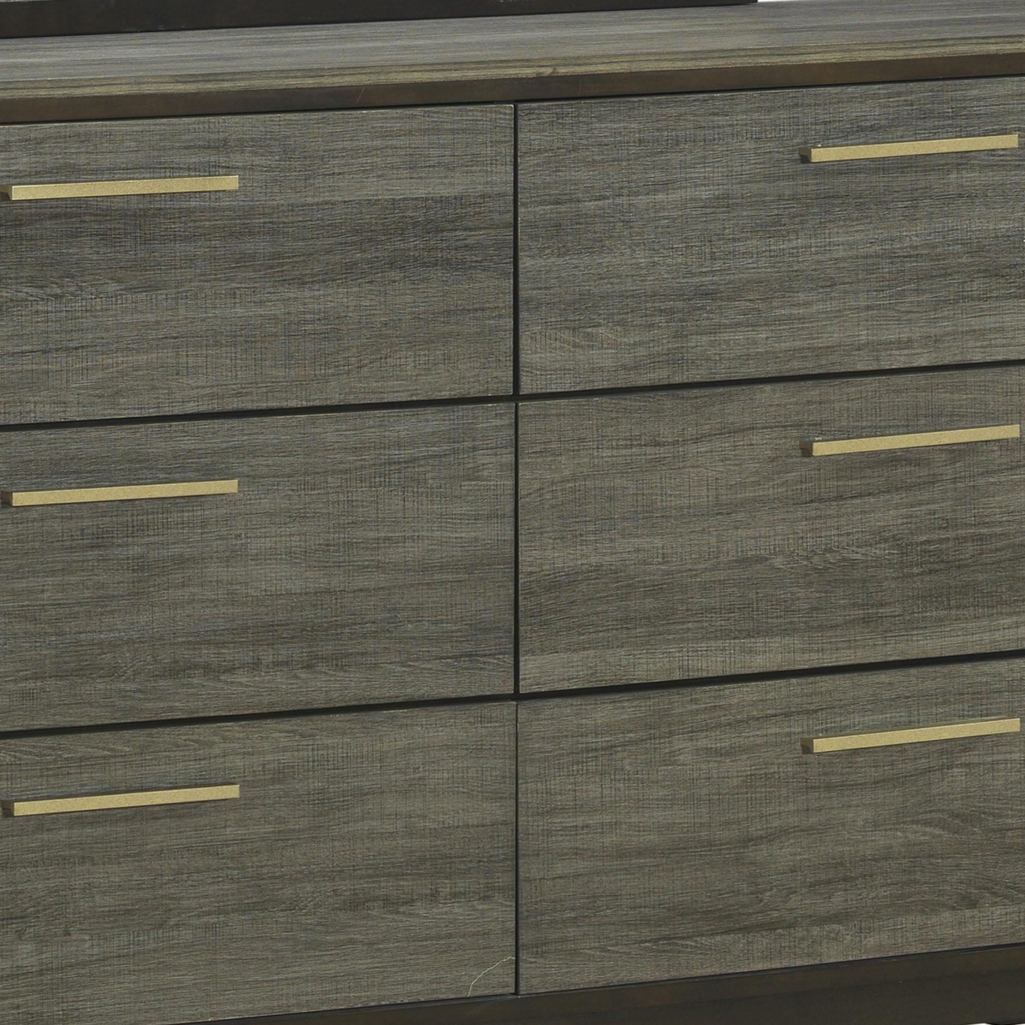 Alt View 3. Kings Brand Furniture - Kings Brand Furniture Exeter Wood 6-Drawer Double Dresser & Mirror - Grey.