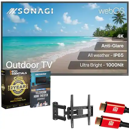 SONAGI webOS 4K Anti-Glare Outdoor TV
- All weather - IP65
- Ultra Bright - 1000Nit
DECO ESSENTIALS
CPS PREMIUM 2YEAR PROTECTION PLAN
CPS BEGINNER'S GUIDE TELEVISION HOME THEATER ESSENTIALS
CPS e All weather - IP65