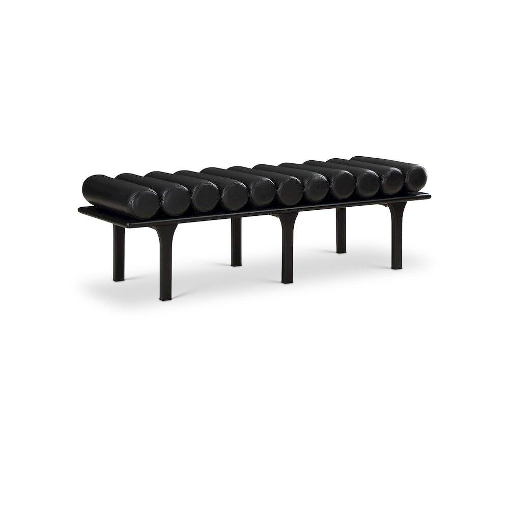 Meridian Furniture - Landon Vegan Leather Bench - Black