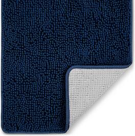 Zulay Kitchen - Soft Shaggy Bathroom Rug - Ultra Absorbent Bath Mats for Bathroom Non Slip Carpet (17"x24") - Midnight Blue
