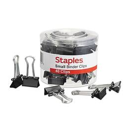 Staples - Small Binder Clips, 0.38" Capacity, 40 Clips/Pack - Black