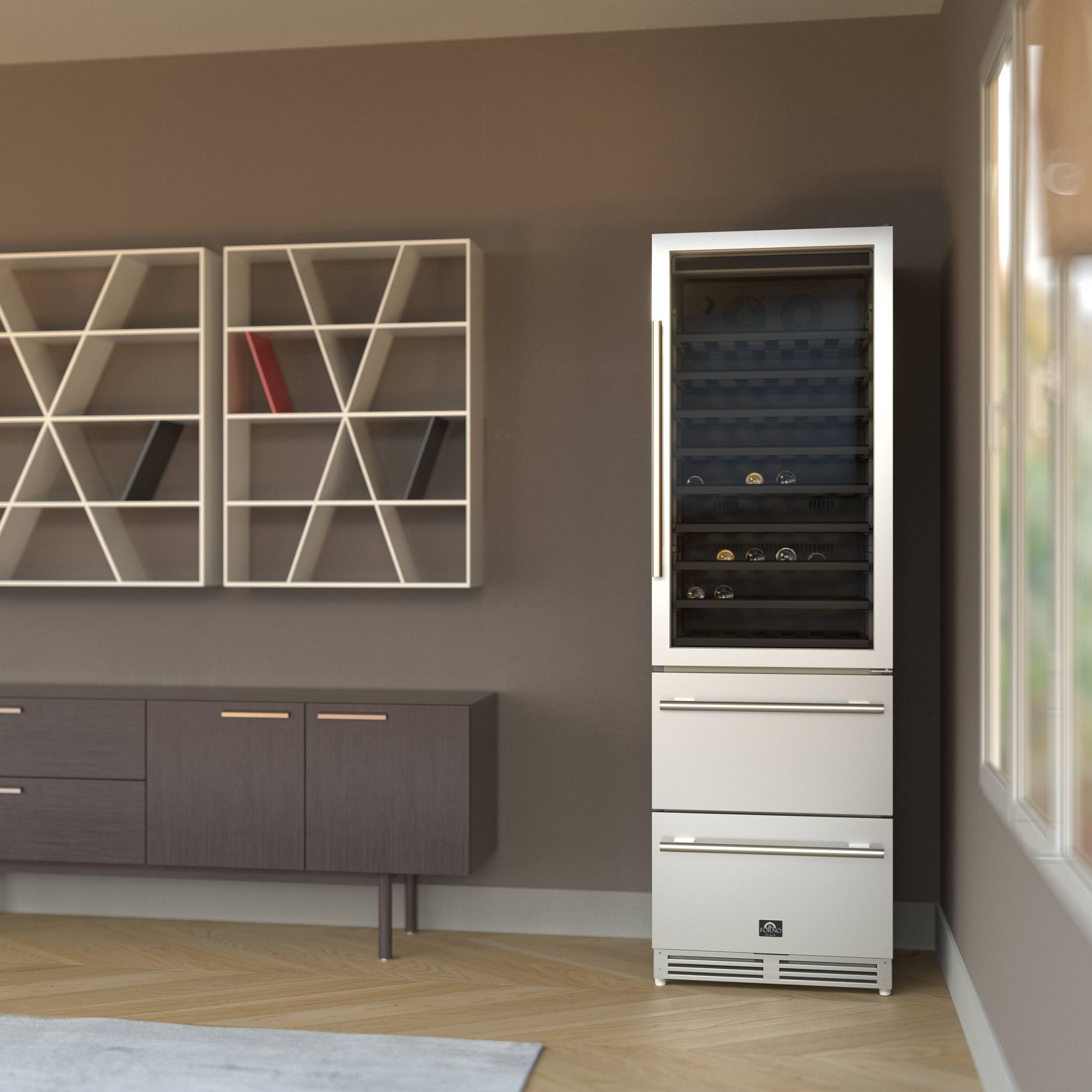 Alt View 6. Forno Appliances - Azienda Dual Zone Convertible 108-Bottle Wine Cooler - Stainless steel.