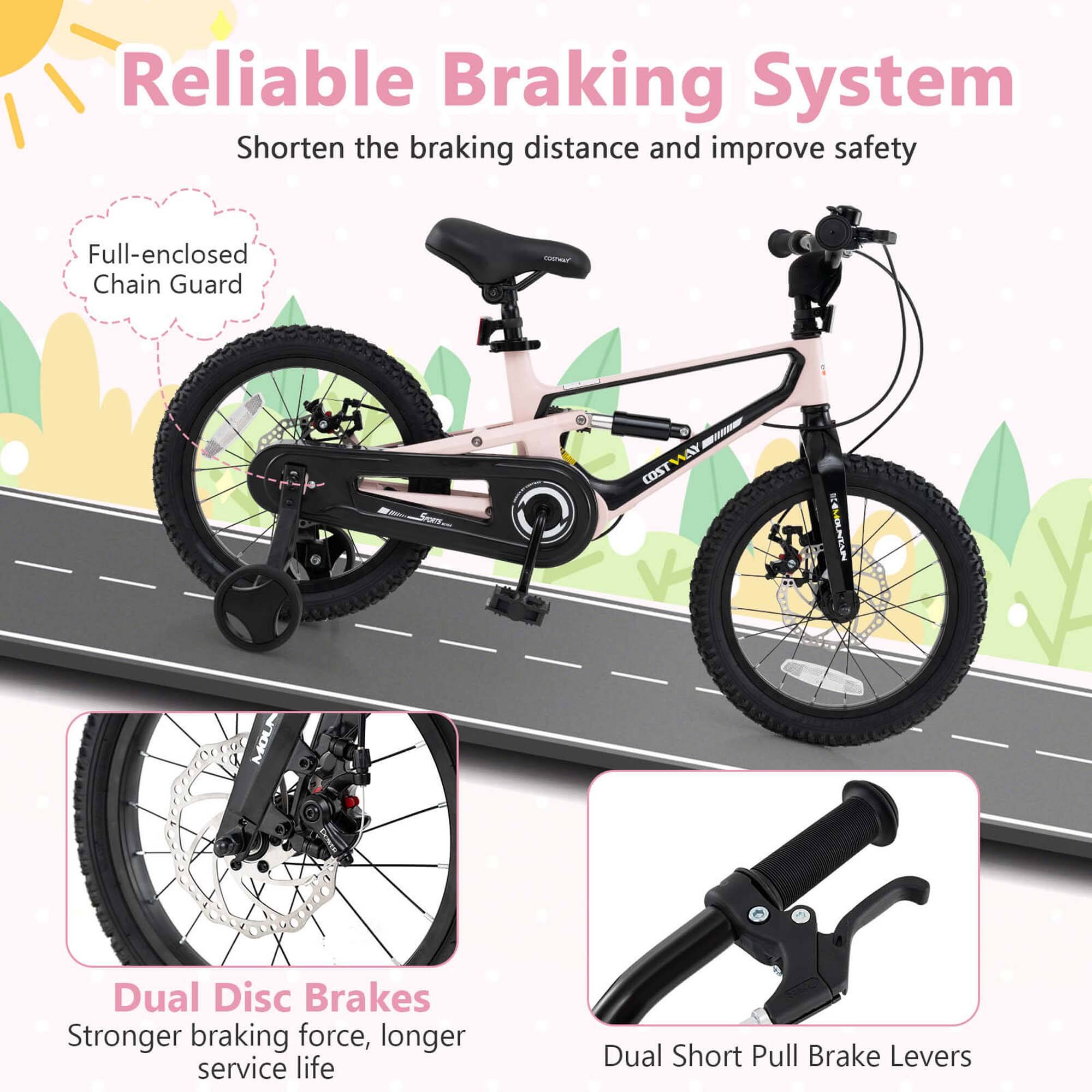 Reliable Braking System  
Shorten the braking distance and improve safety  

Full-enclosed Chain Guard  

Dual Disc Brakes  
Stronger braking force, longer service life  

Dual Short Pull Brake Levers