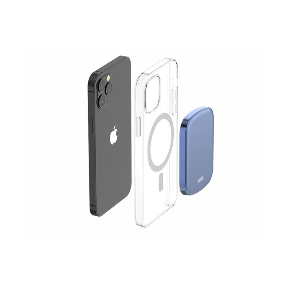 Back. Loheer - Loheer magnetic portable wireless charger for Apple and Android, slim profile, 15W fast charging power bank.