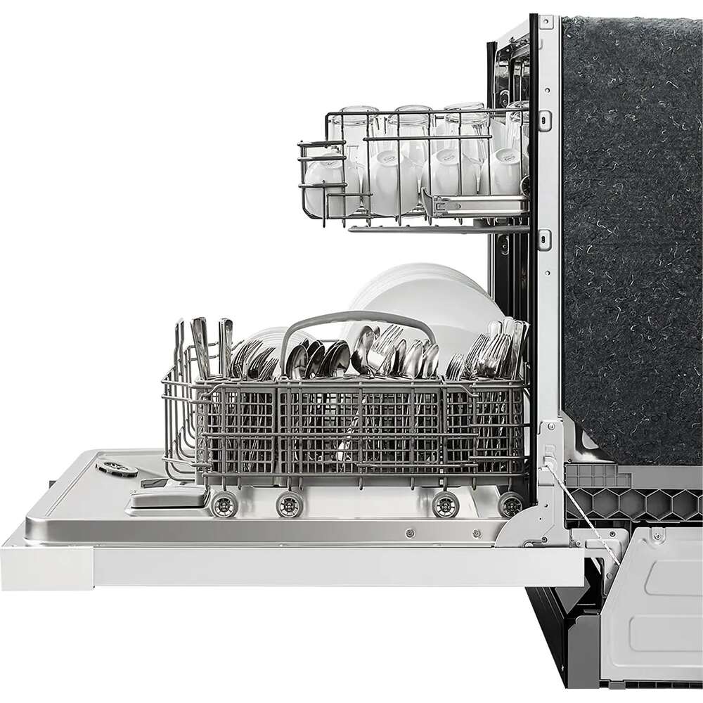 Back. Midea - 52 dBA Front Control Dishwasher in White - White.