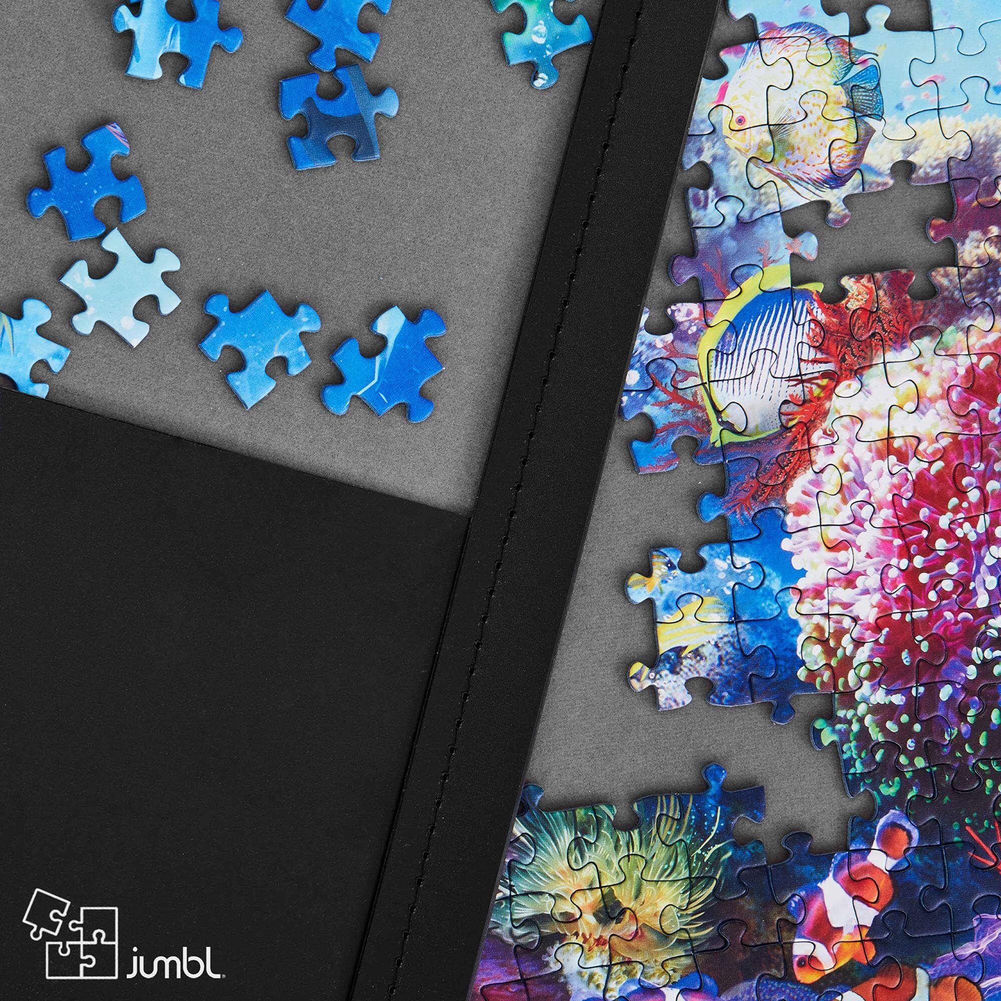 Alt View 5. Jumbl - 1500-Piece Puzzle Case, Portable Puzzle Board & Travel Case with Trays & Handle - Grey.