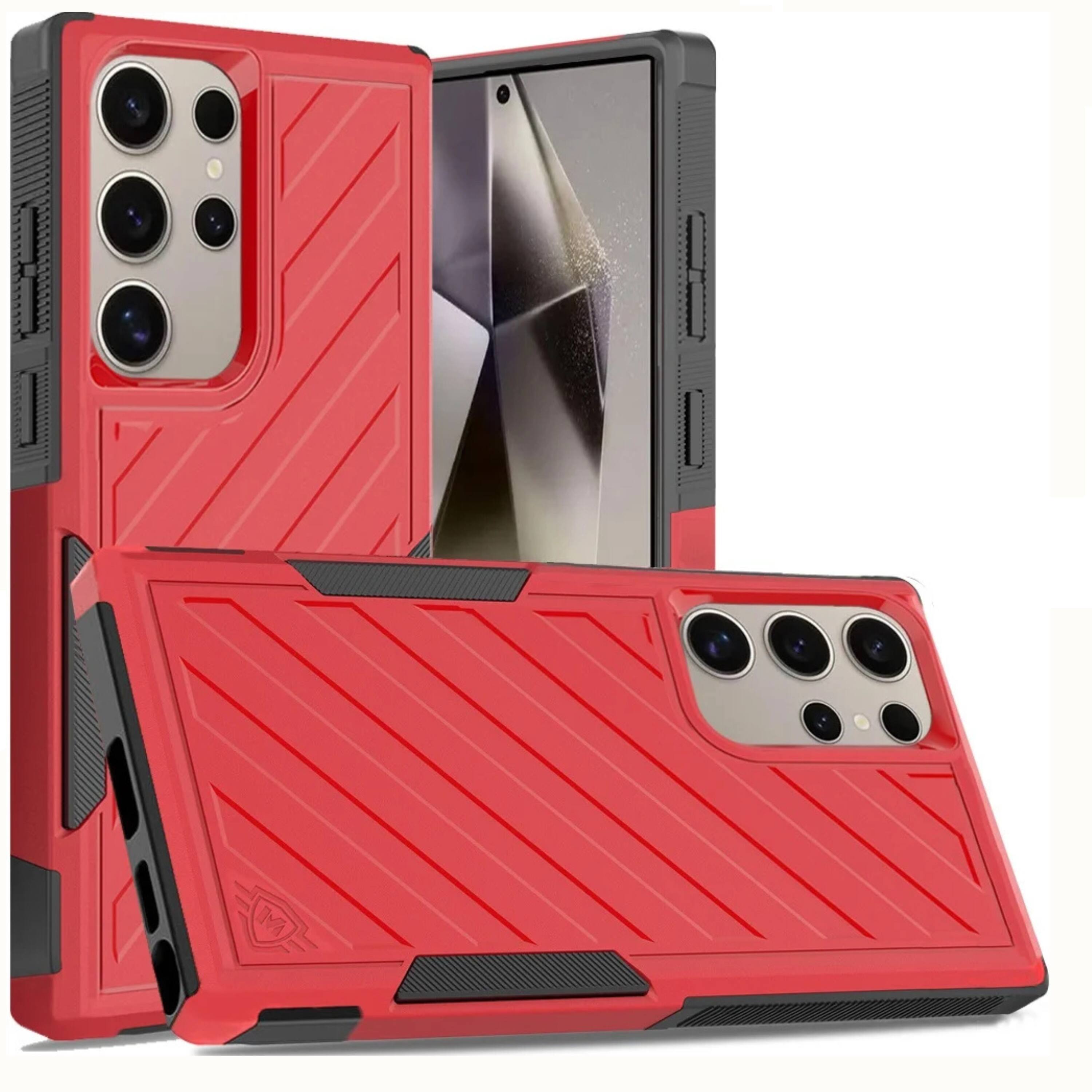 Kitcheniva - Heavy Duty Rugged Protective Cover With Tempered Glass For Samsung S25 Ultra - Red price history on PriceWatchPro