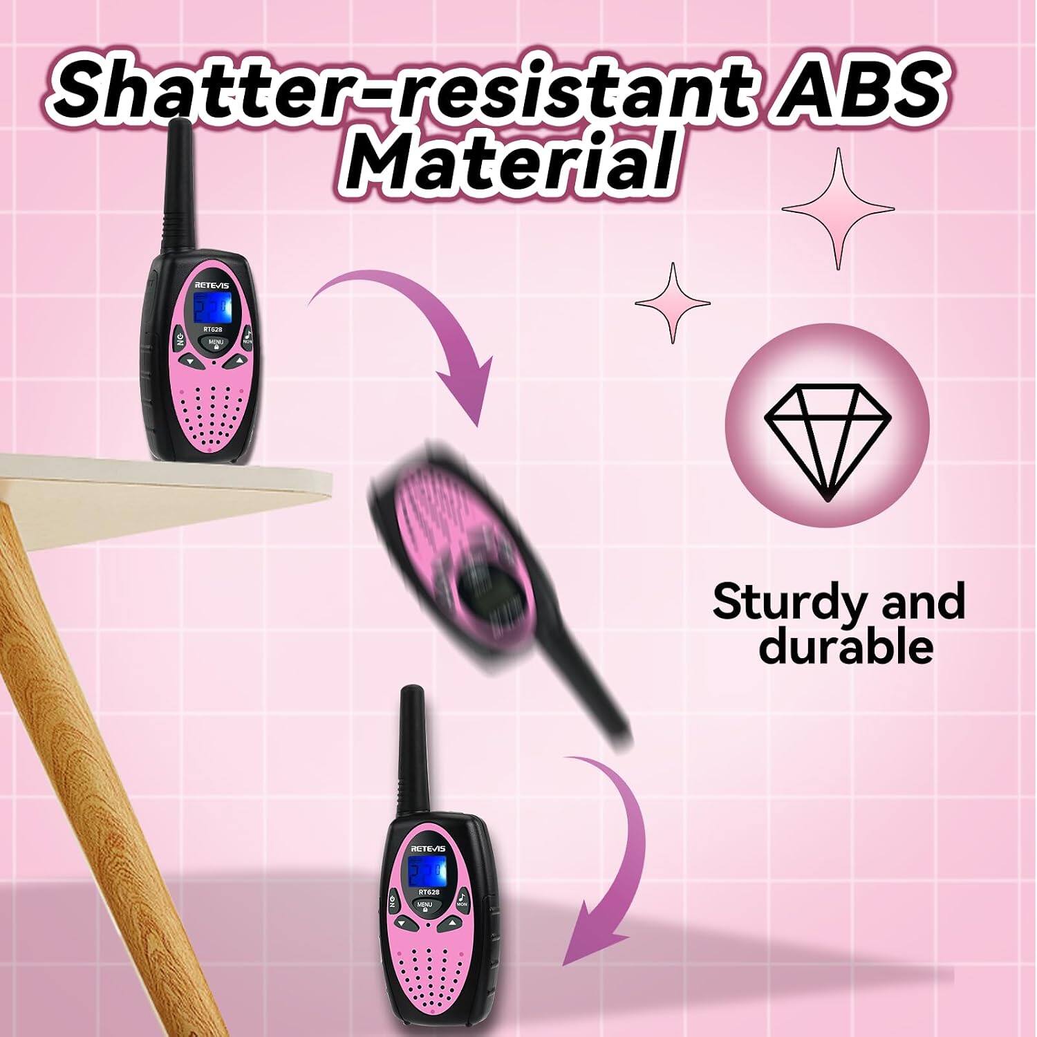Shatter-resistant ABS Material  
Sturdy and durable