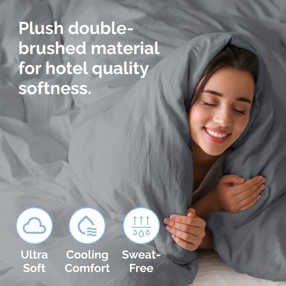 Plush double-brushed material for hotel quality softness.

Ultra Soft  
Cooling Comfort  
Sweat-Free