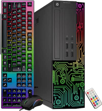 Dell Refurbished Excellent OptiPlex RGB Gaming PC Combo, Intel Dell Refurbished Excellent OptiPlex RGB Gaming PC Combo, Intel