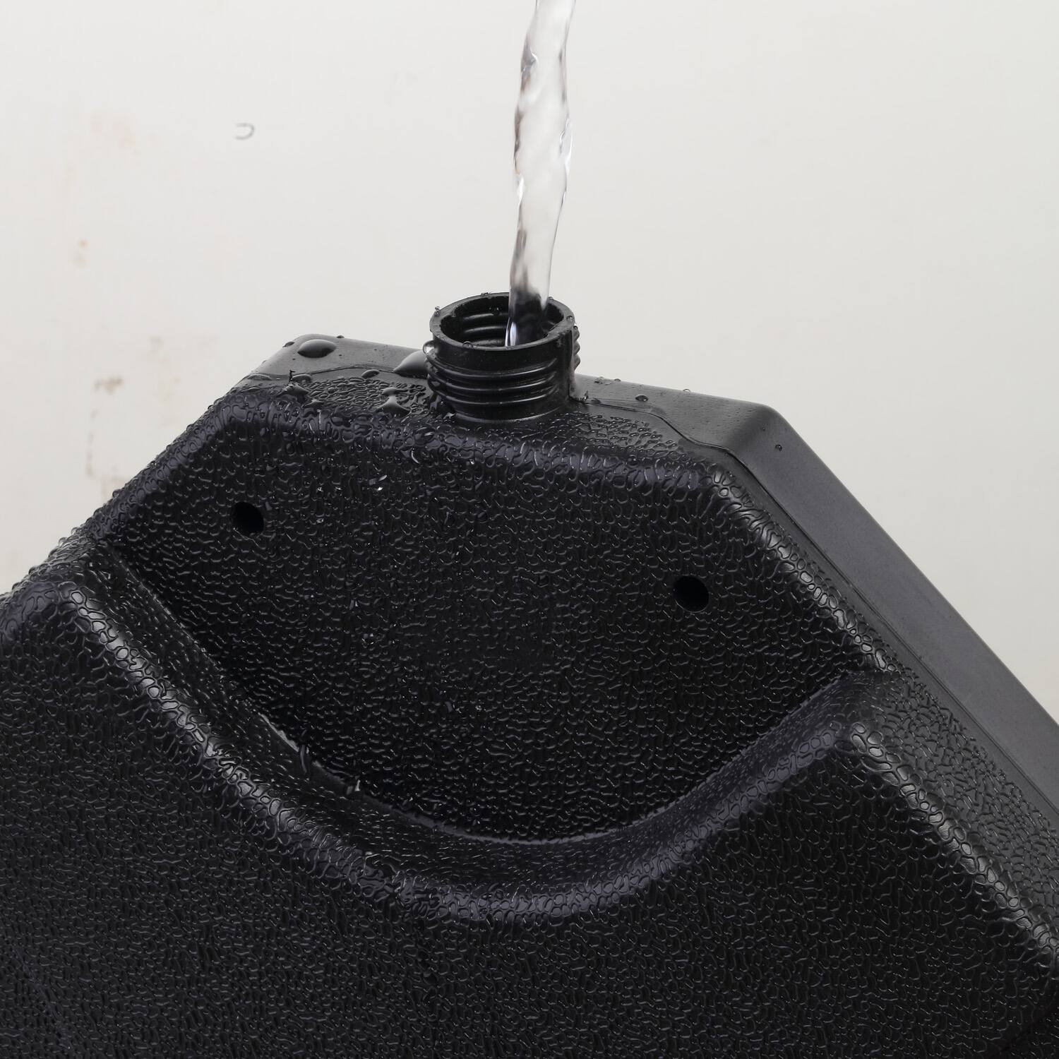 Back. Ainfox - Ainfox 4pcs Cantilever Offset Patio Market Stand with U Locking Shape Weights Water, Umbrella Square Base - black.