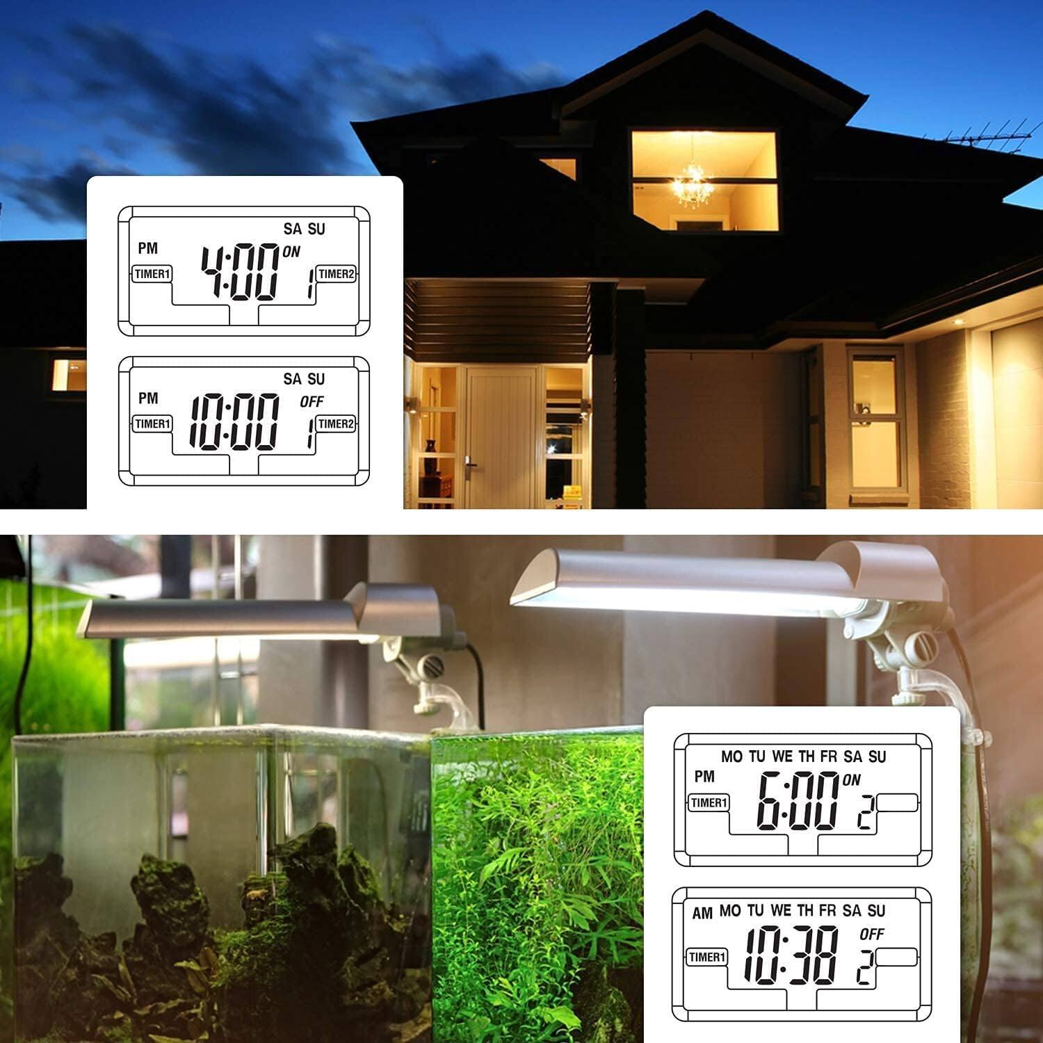 SA SU  
PM 4:00 ON  
TIMER1  
TIMER2  

SA SU  
PM 10:00 OFF  
TIMER1  
TIMER2  

MO TU WE TH FR SA SU  
PM 6:00 ON  
TIMER1  
TIMER2  

MO TU WE TH FR SA SU  
AM 10:38 OFF  
TIMER1  
TIMER2