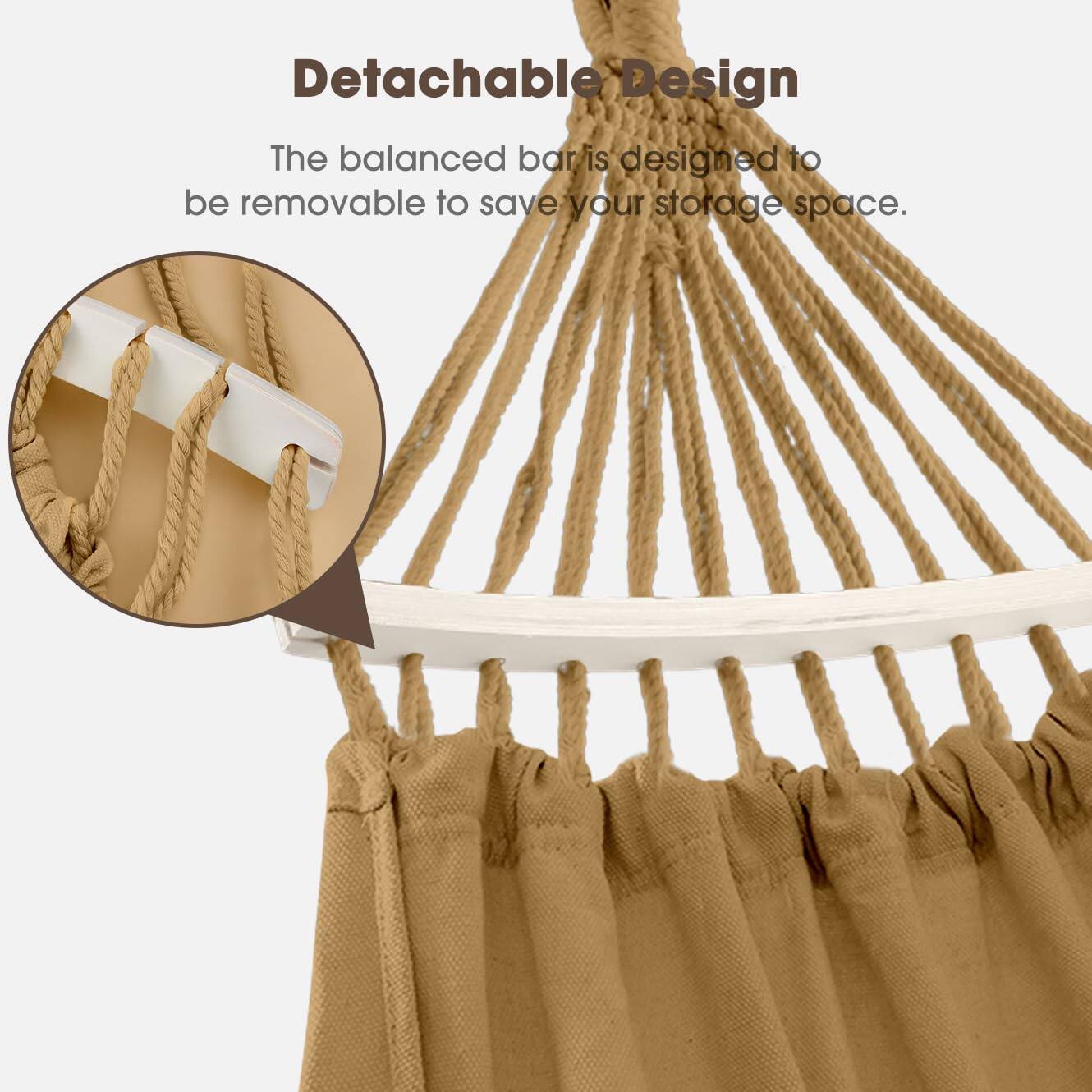 Detachable Design  
The balanced bar is designed to be removable to save your storage space.