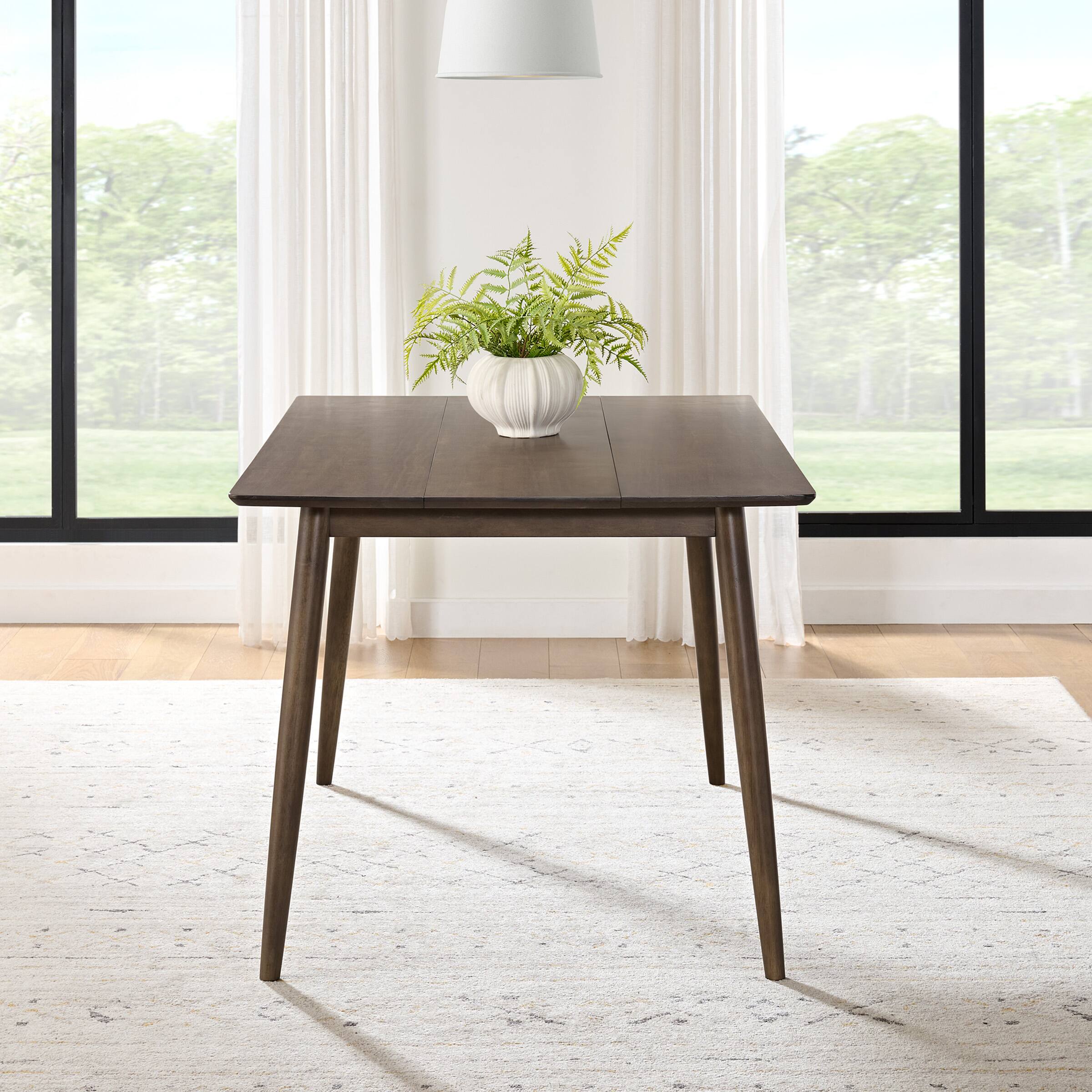 Alt View 2. Alaterre Furniture - 59 in. Wood Mid Century Modern Dining Table - Warm Walnut.