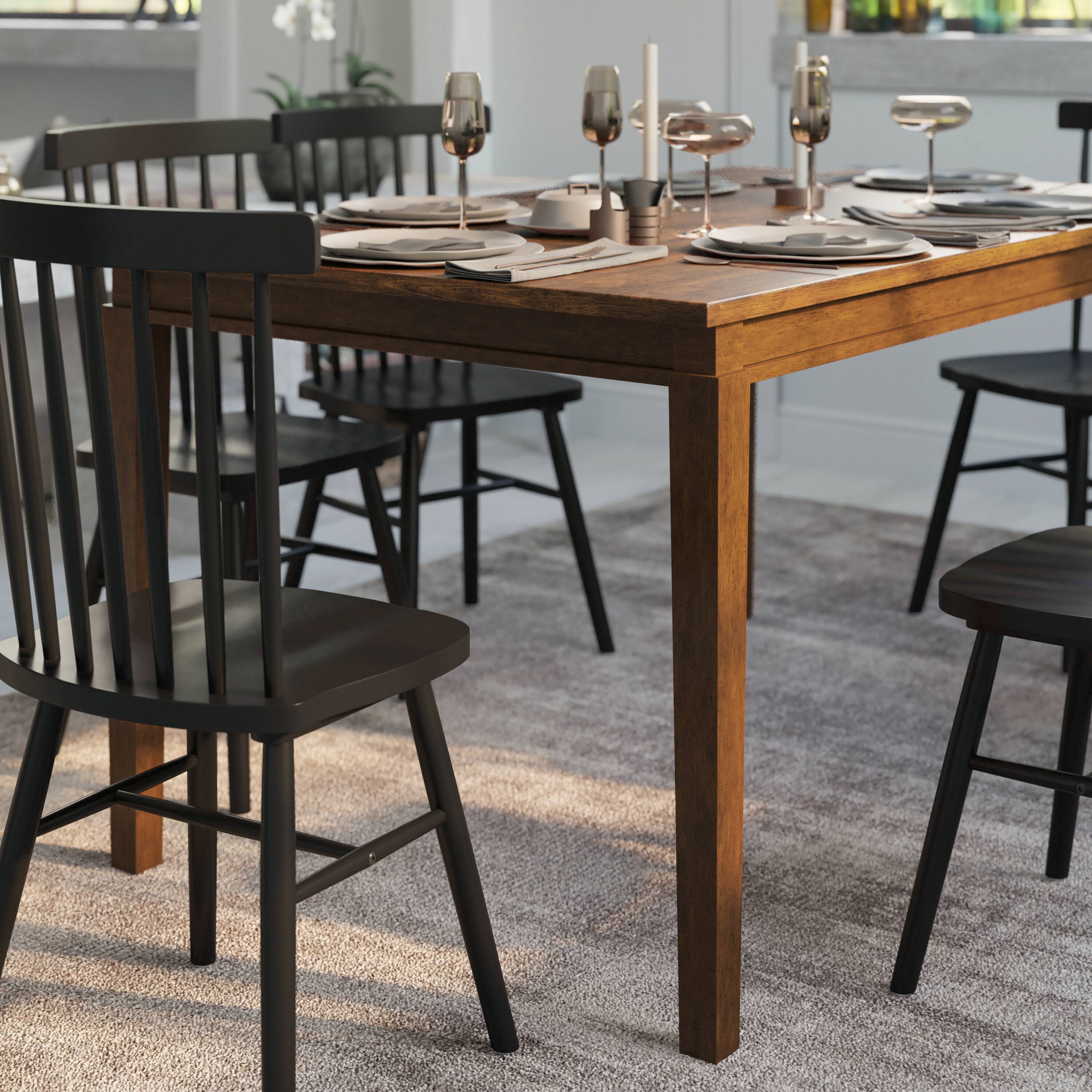 Alt View 3. Emma + Oliver - Cullen Wooden Dining Table - Brown Matte.