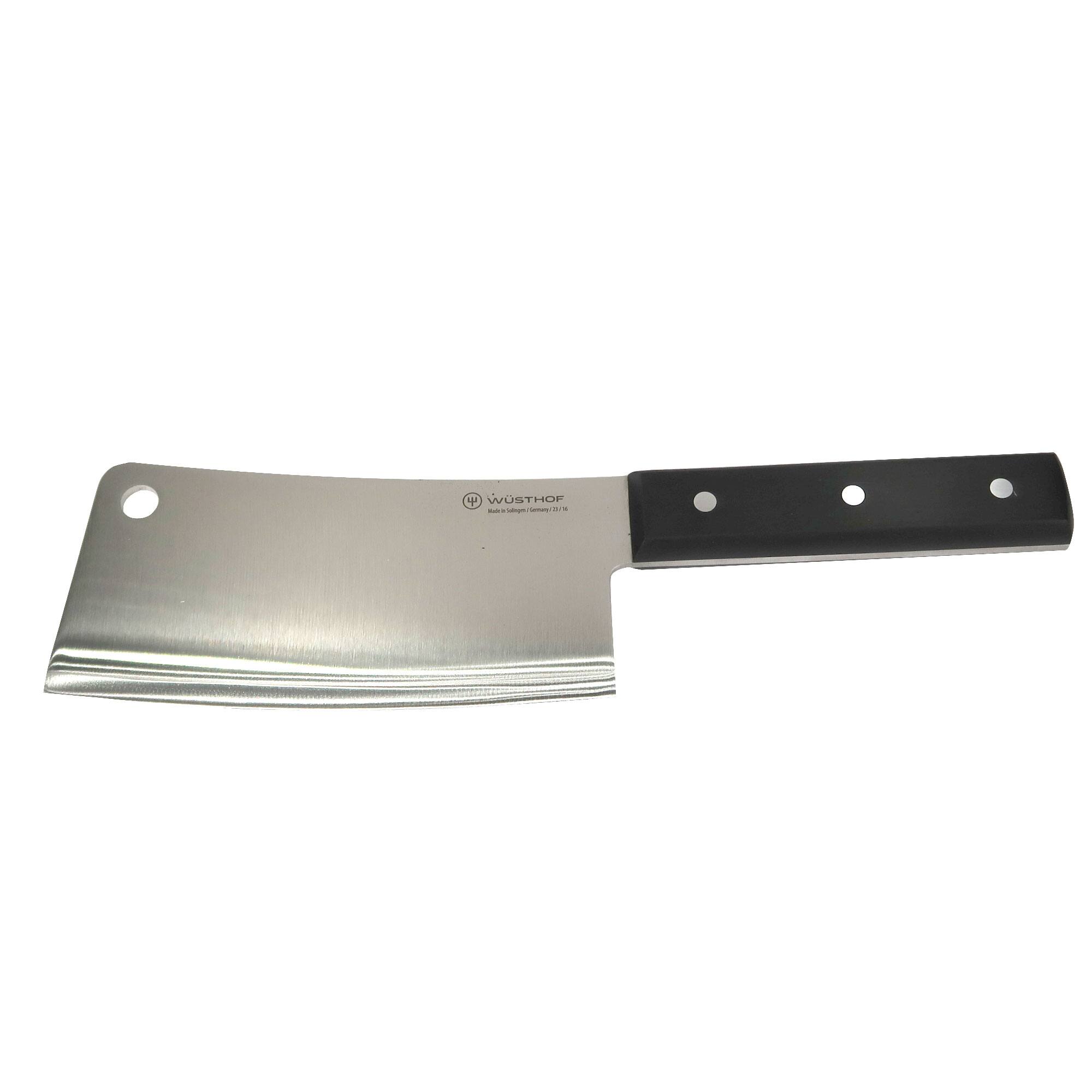 Angle. Wusthof - WÜSTHOF Classic 6" Cleaver Knive, Black - Silver.