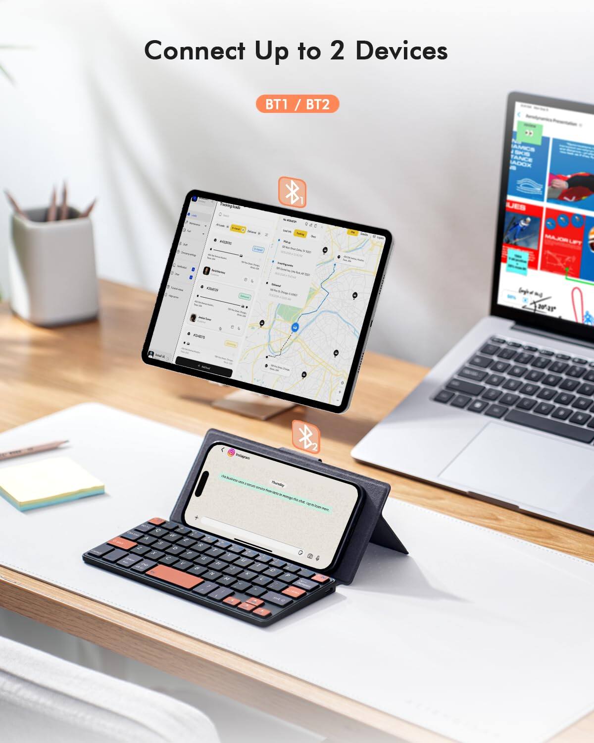 Connect Up to 2 Devices  
BT1 / BT2