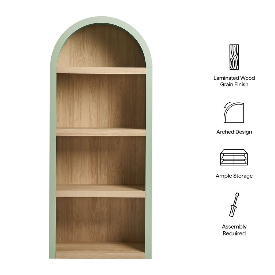 Storage Rack In Asssembly Line Caleb 4 Arched Display Shelf Bookcase by Modway Sage - Best Buy