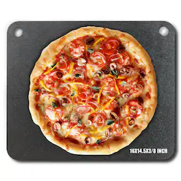 VEVOR - Pizza Steel, 16" x 14.5" x 3/8" Pizza Steel Plate for Oven, Pre-Seasoned Carbon Steel Pizza Baking Stone - Black
