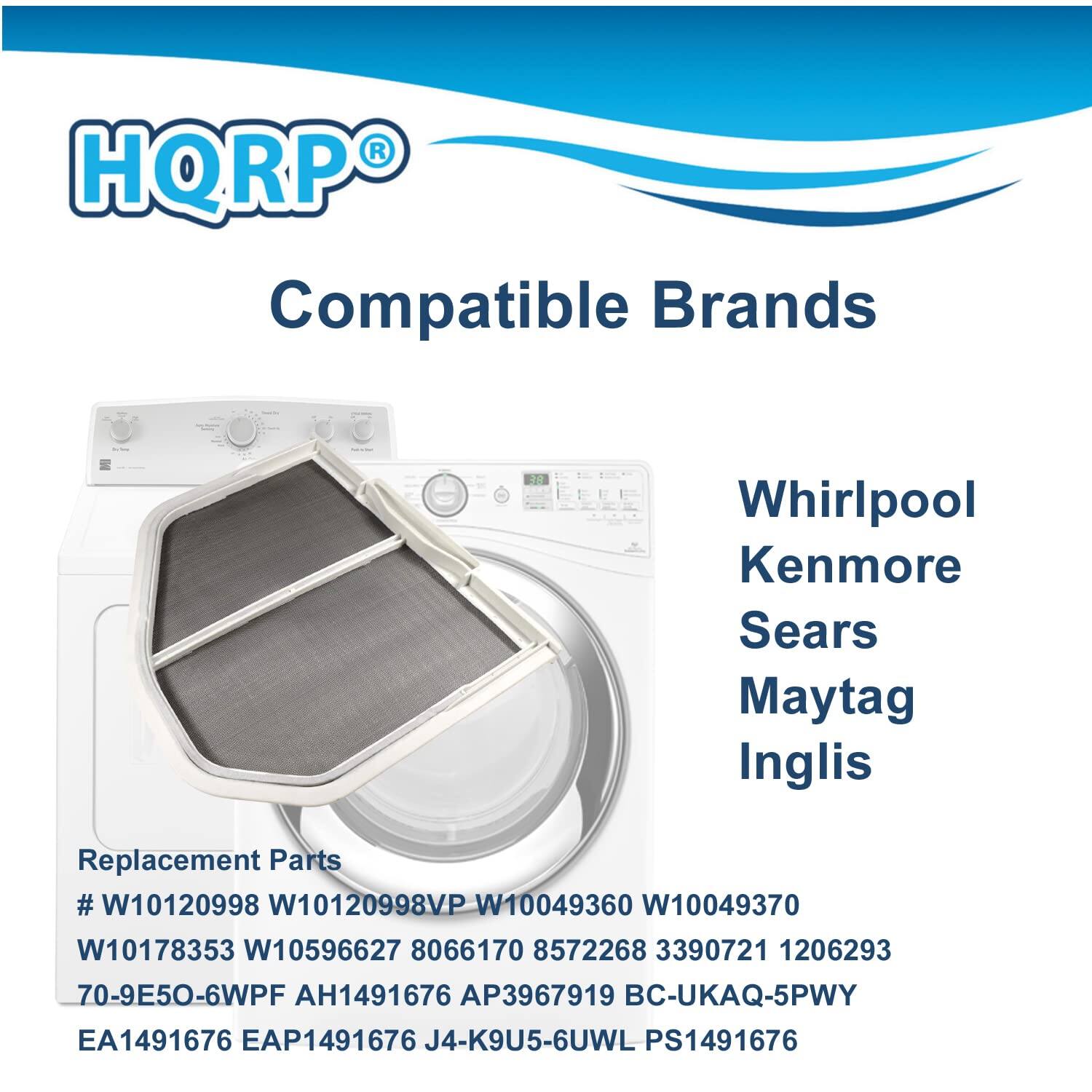 HQRP Dryer Lint Screen Filter Replacement for Whirlpool Maytag Kenmore ...