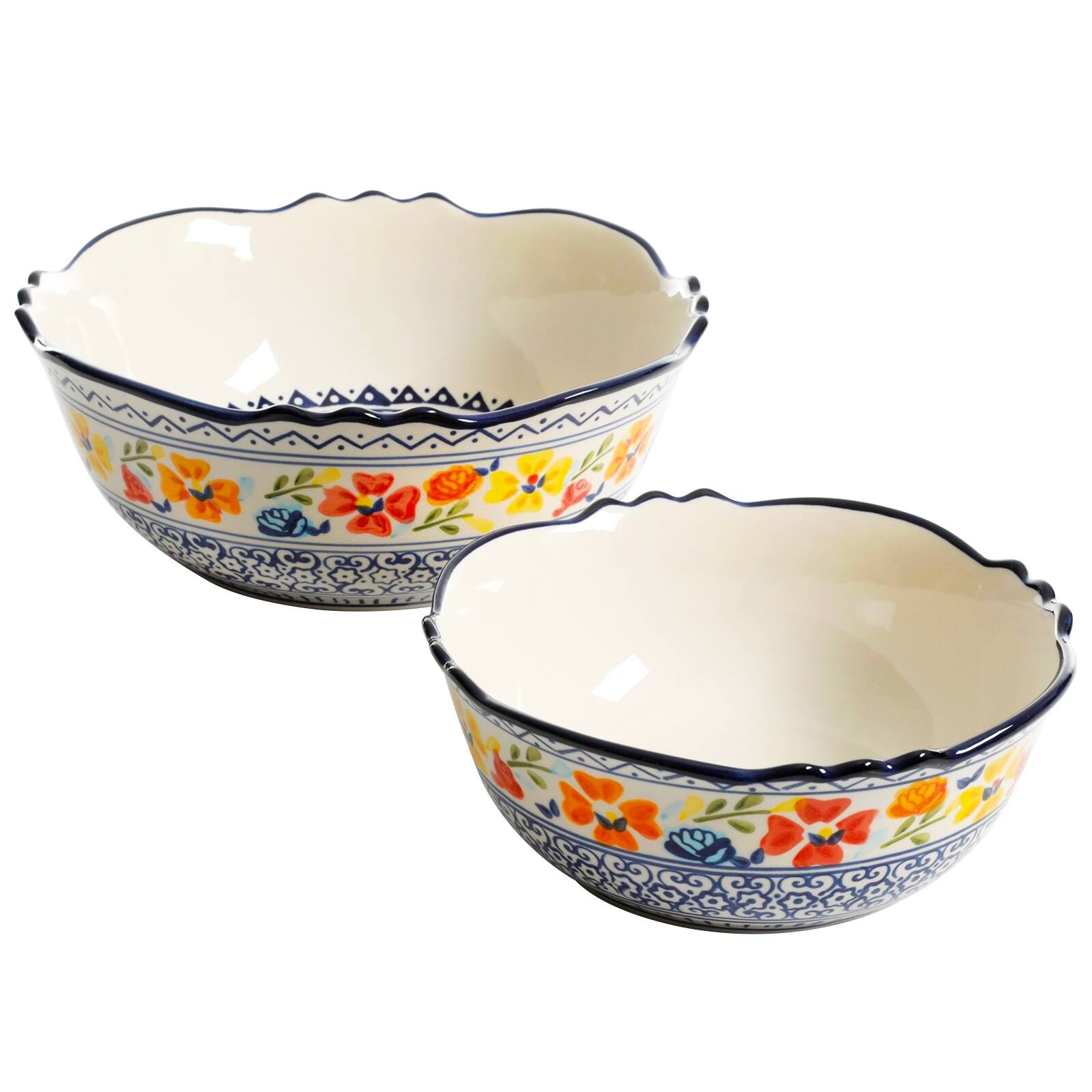 Alt View 4. Gibson - Gibson Home Luxembourg 2 Piece Stoneware Bowl Set - Multi.