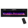 Front. Costway - Costway 60 Inches Ultra-thin Electric Fireplace Recessed & Wall Mounted with Log Crystals - Black.