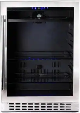 Azure - 24" Beverage Center w/ Glass Door & Stainless - Stainless Steel