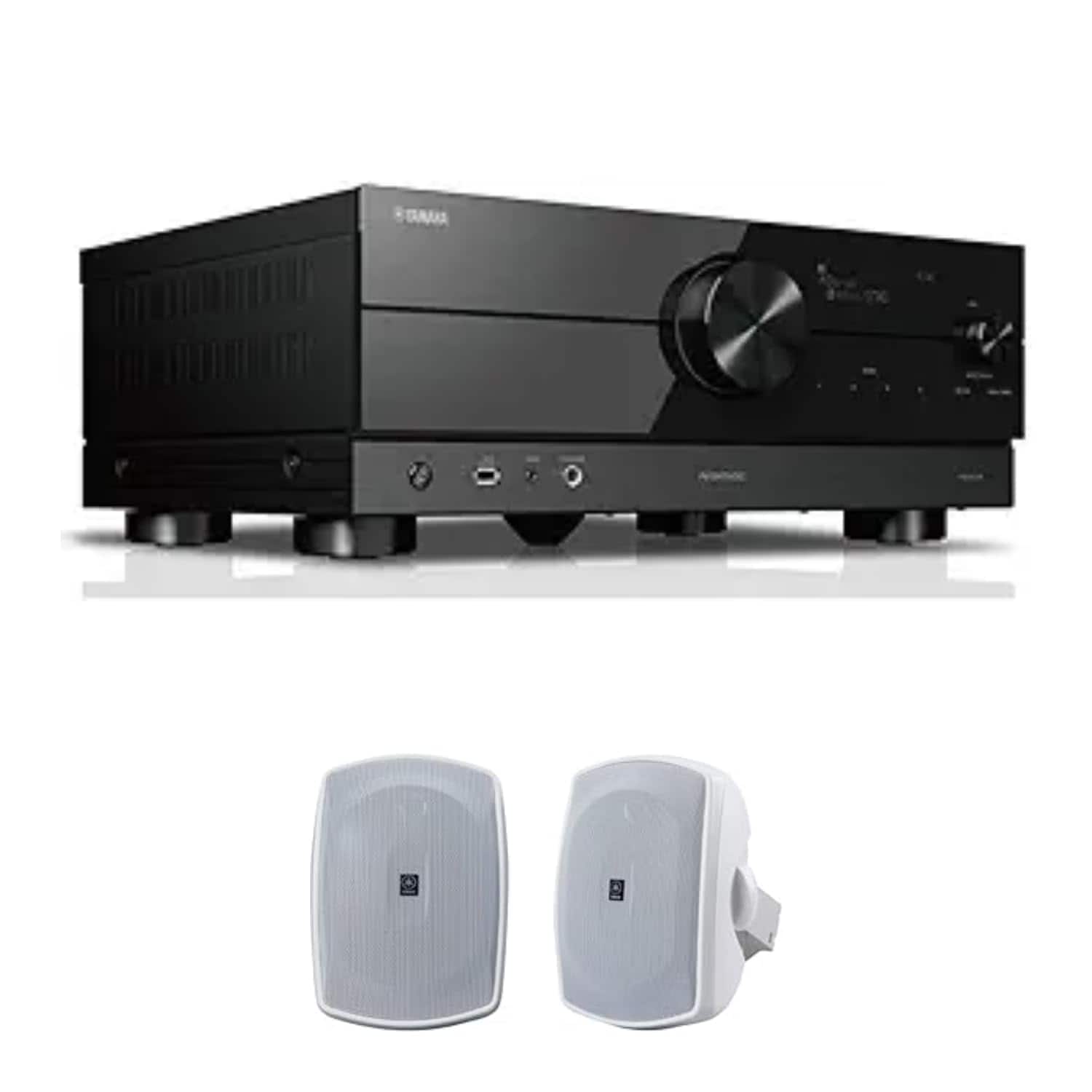 Yamaha - RX-A2A 7.2-Channel 8K AV Receiver with White Speakers - Black