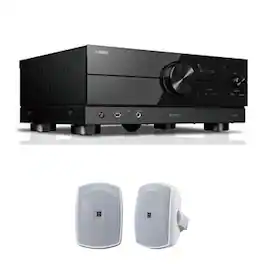 Yamaha - RX-A2A 7.2-Channel 8K AV Receiver with White Speakers - Black