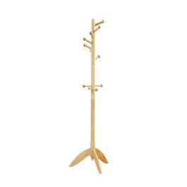 ALEXOUN - Solid Wood Coat Rack - 11 Hooks Entryway Stand, Freestanding Hanger for Home & Office, Modern Furniture, 1pc - Natural