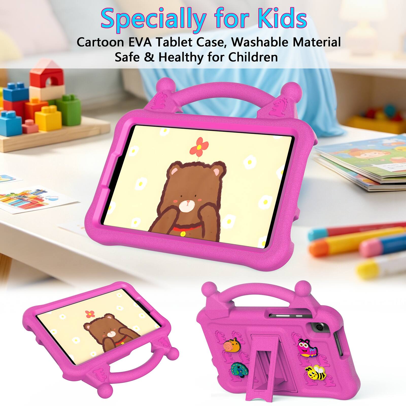 Specially for Kids Cartoon EVA Tablet Case, Washable Material Safe & Healthy for Children