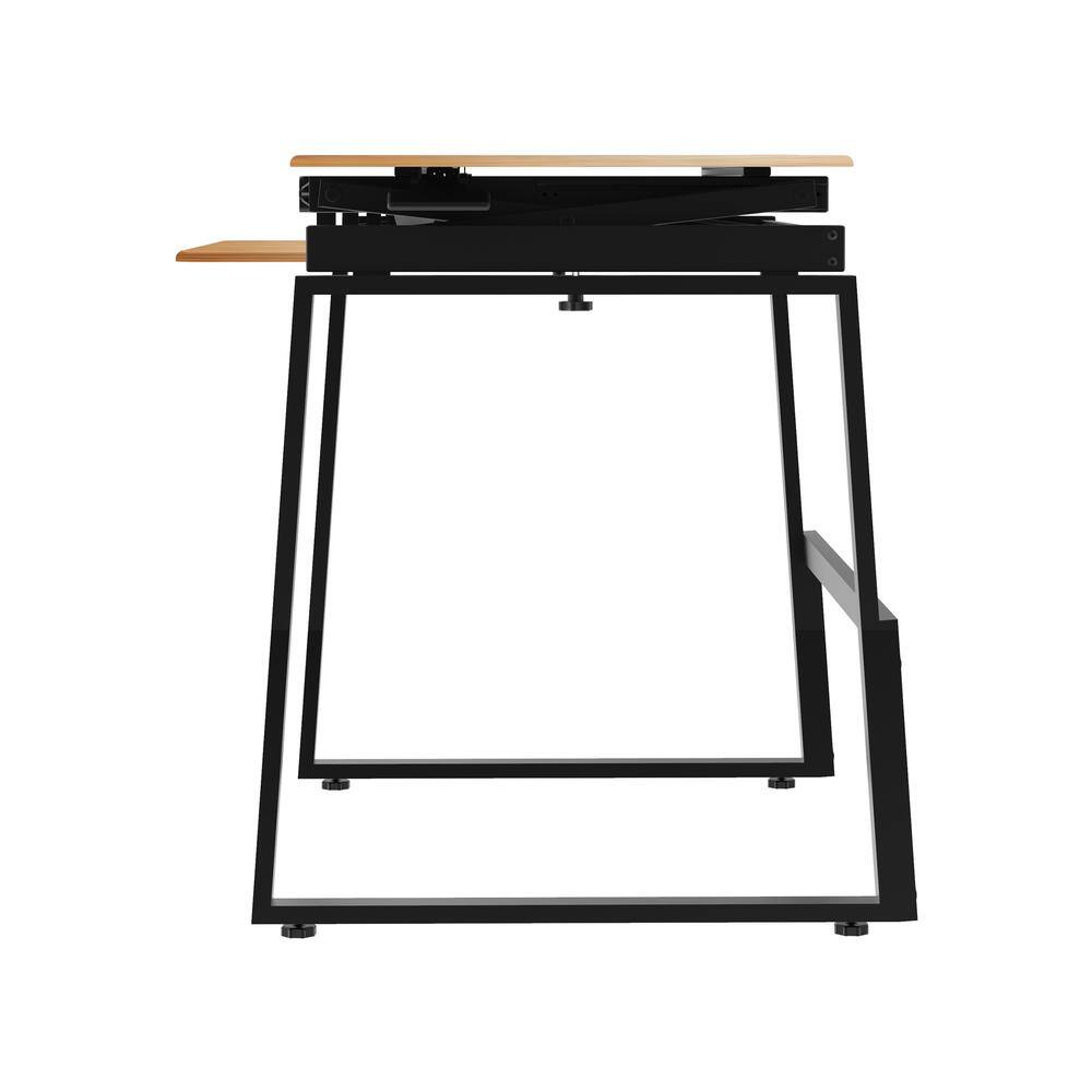 Alt View 4. Rocelco - 40" Mobile Large Height Adjustable Standing Desk - Brown.
