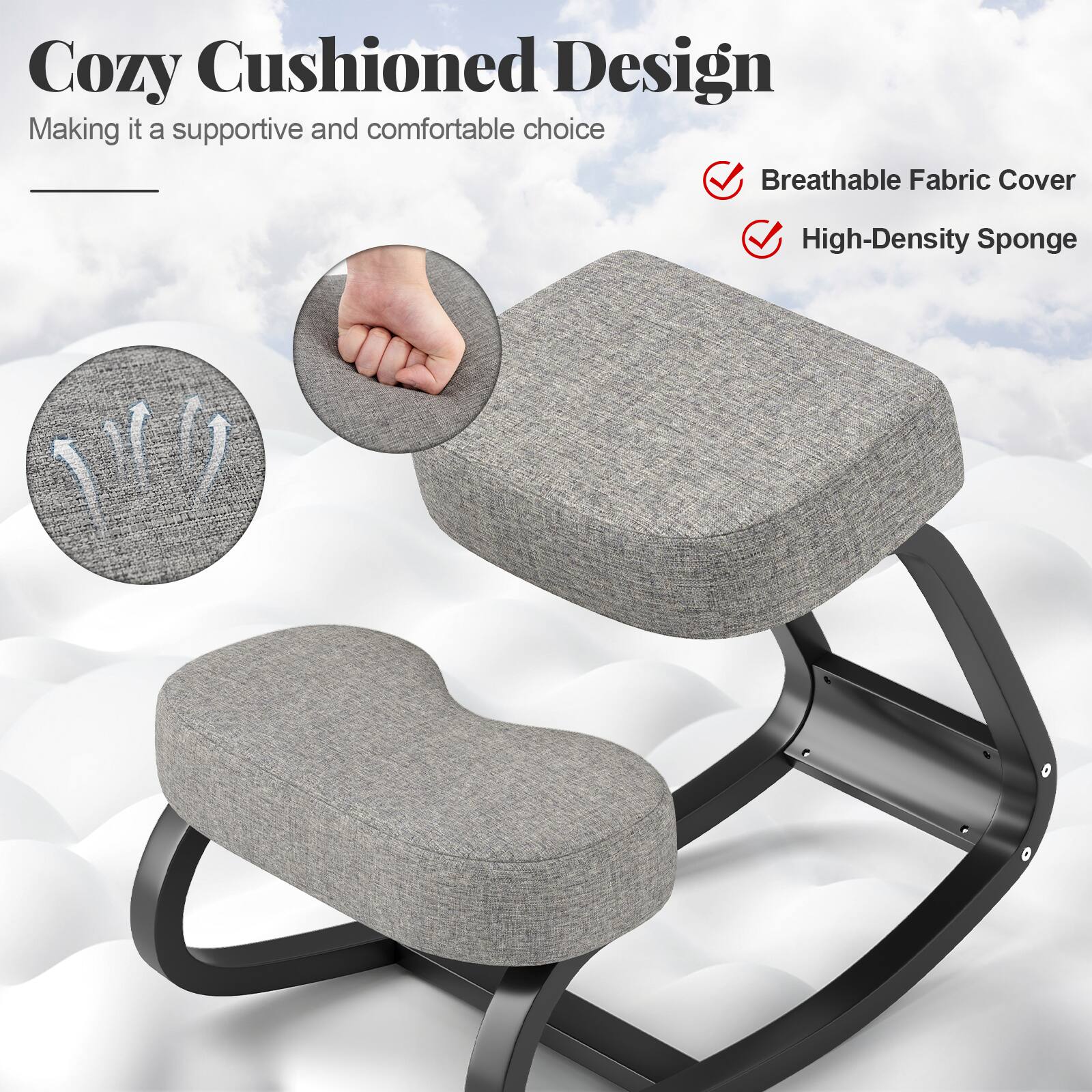 Cozy Cushioned Design  
Making it a supportive and comfortable choice  

- Breathable Fabric Cover  
- High-Density Sponge