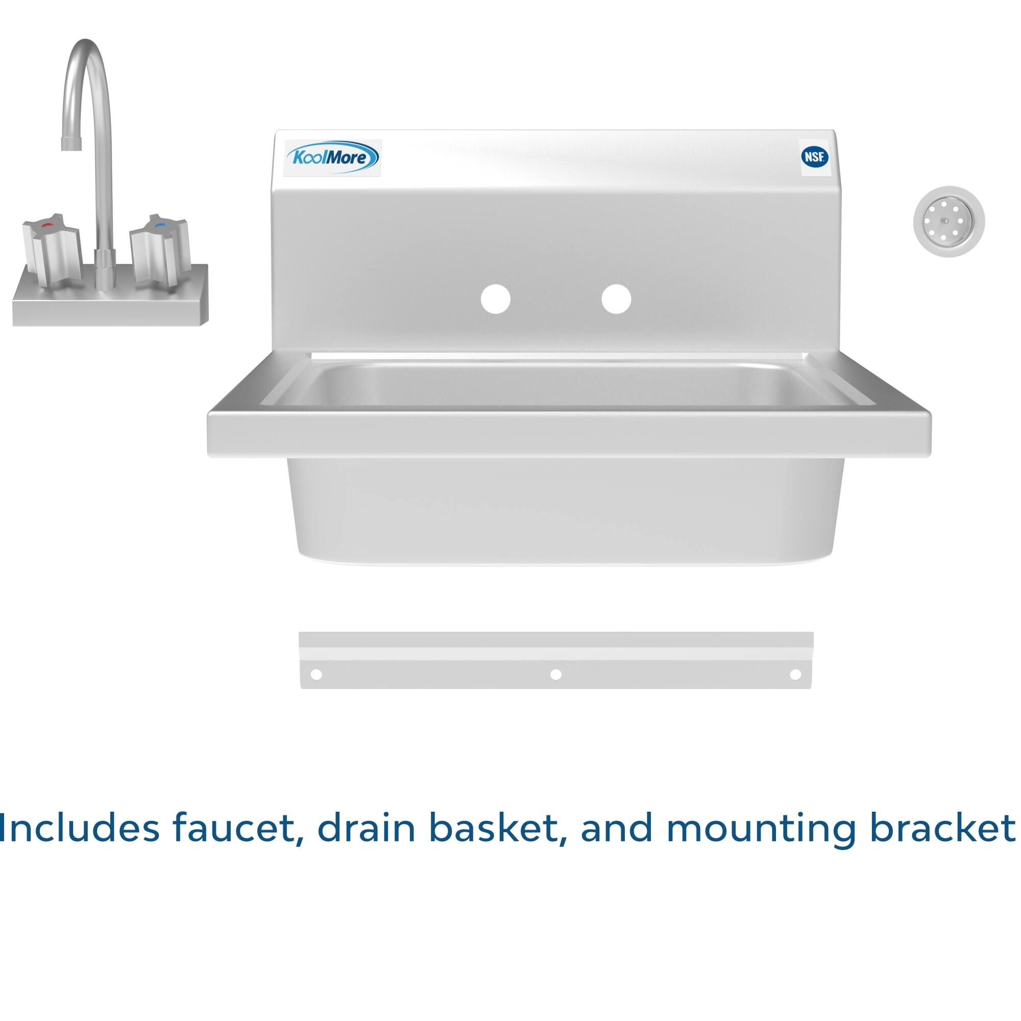 KoolMore NSF

Includes faucet, drain basket, and mounting bracket