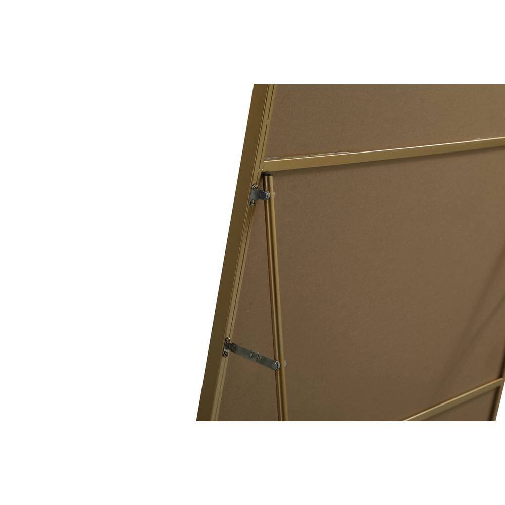 Back. Elegant Decor - Metal Frame Rectangle Full Length Mirror 36x60 Inch in Brass - Brass.