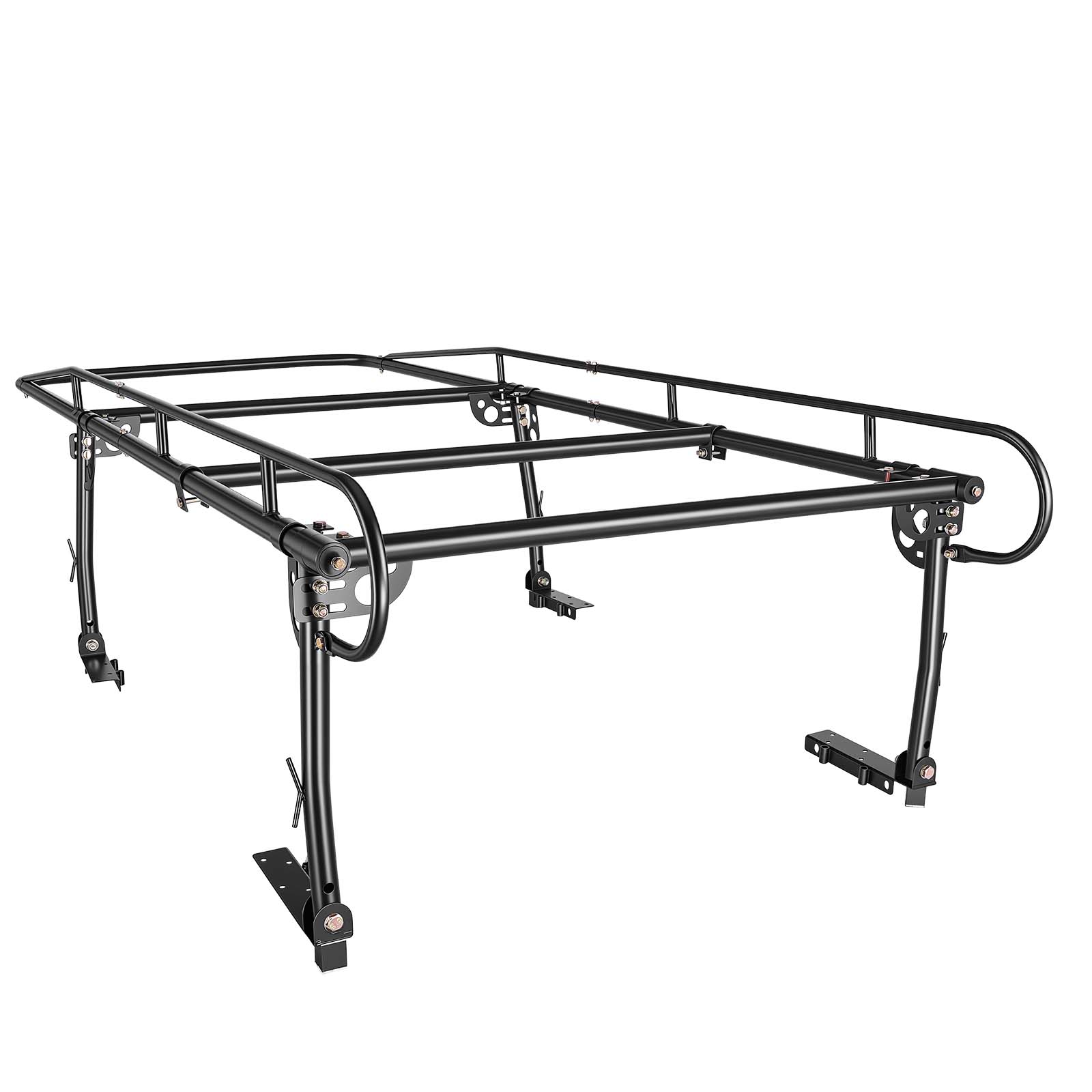 Alt View 5. VEVOR - Truck Ladder Rack 1500LBS Capacity Universal Over-Cab Trucks Bed Rack, 51.2"-75" Adjustable for Kayak Surfboard Lumber - Black.