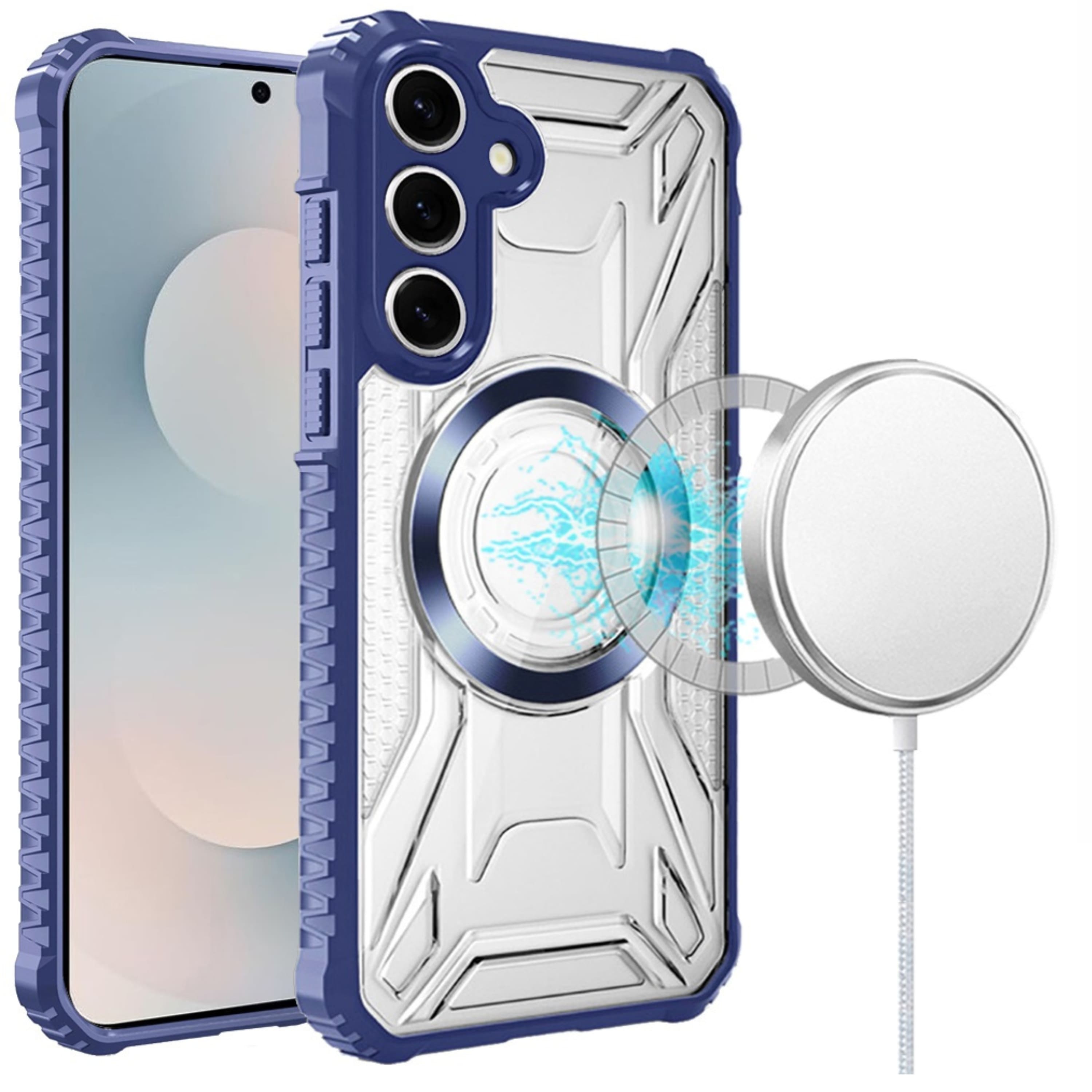 Kitcheniva - Magnetic Circle Shockproof Case With Tempered Glass For Samsung S26 Plus - Blue