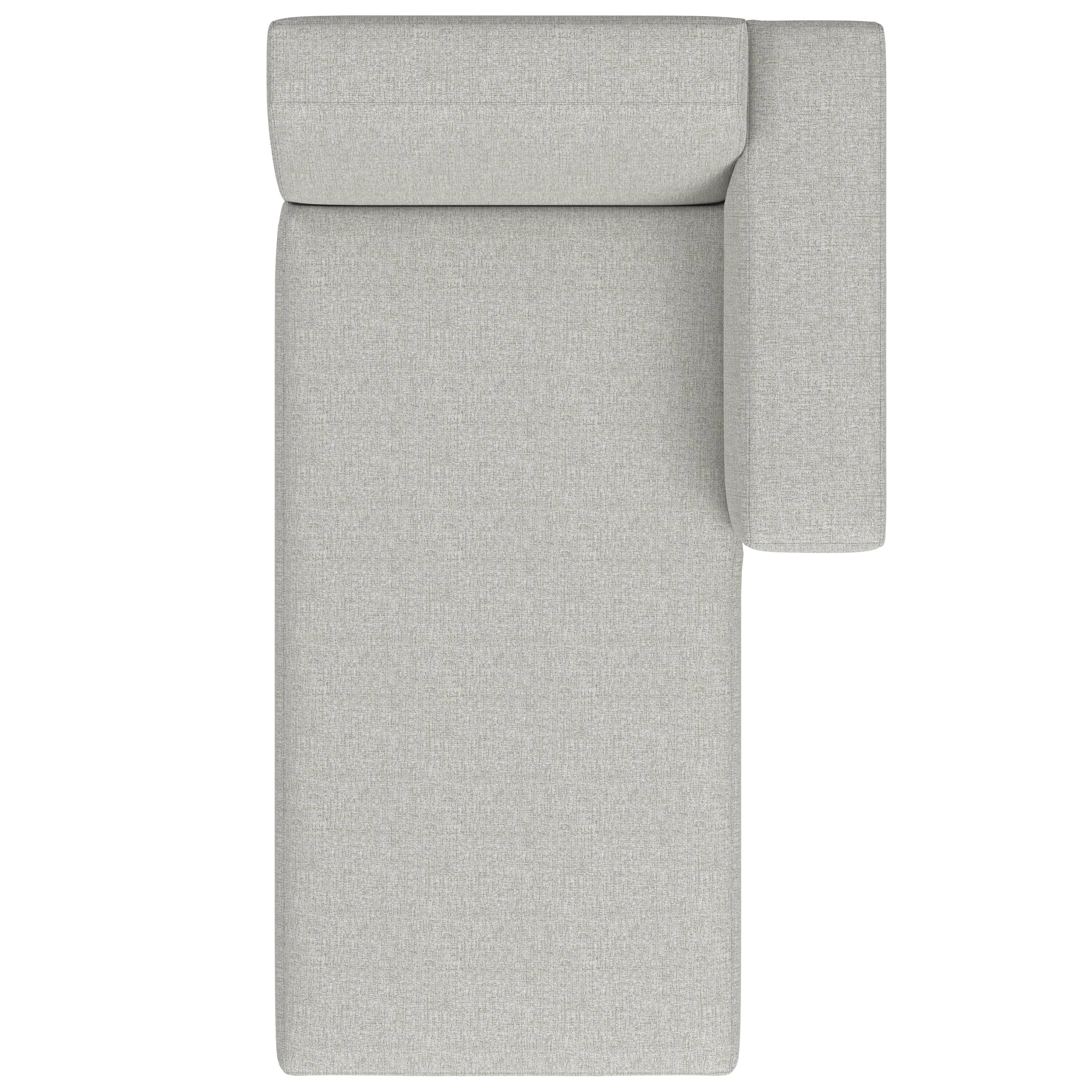 Alt View 1. Simpli Home - Rex Right Chaise Sofa Module in Tightly Woven Performance Fabric - Pale Grey.