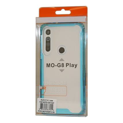 MO-G8 Play
PROTECT CASE
PRECISE FIT
STYLE AND PROTECTION
Acrylic 2 in 1 case FOR MOTO G8 PLAY
PC09-MOTOG8PLCBL
8 55249 86795 5