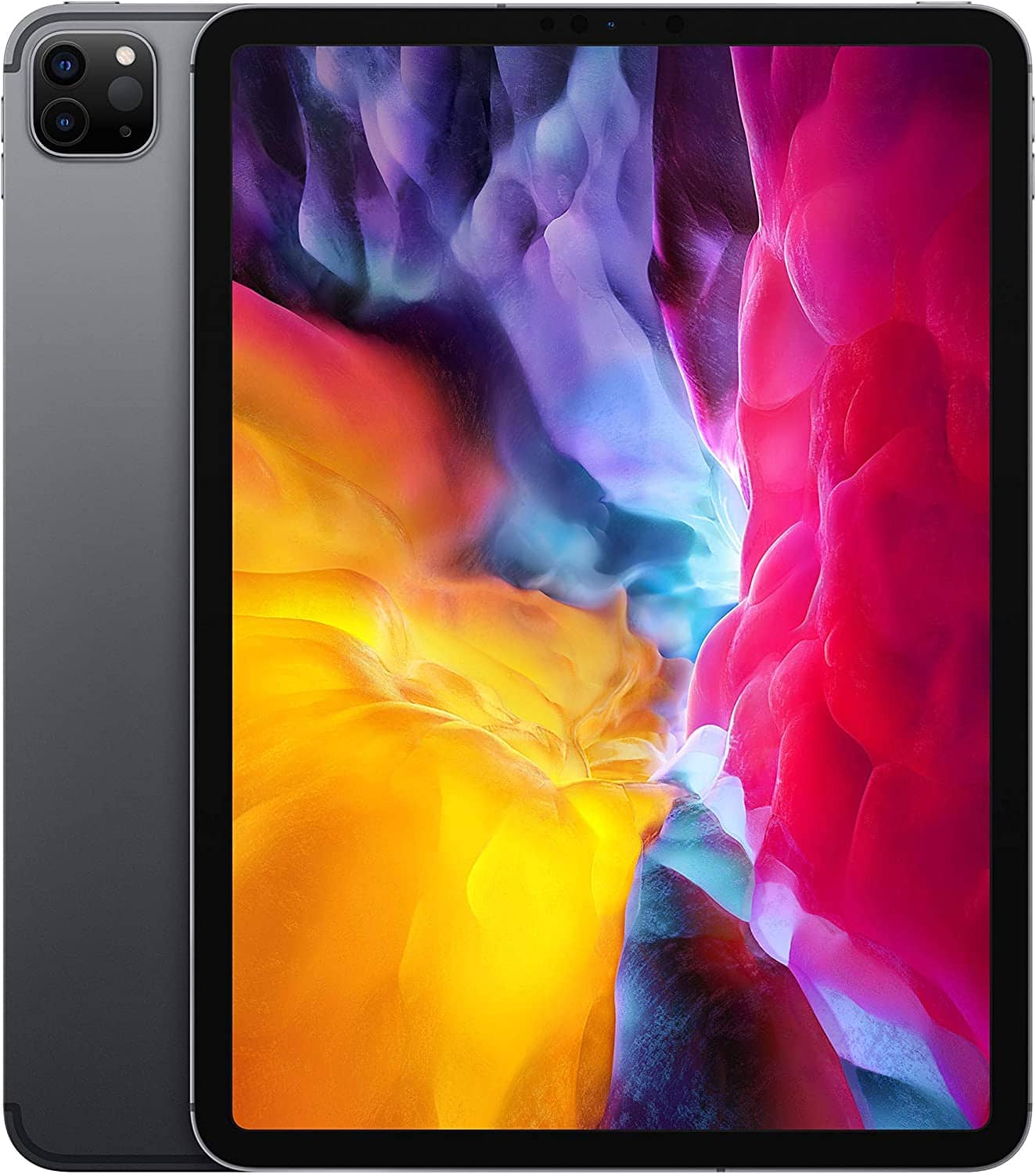 Front. Apple - Certified Refurbished - Apple 11-Inch iPad Pro (2nd Generation) (2020) Wi-Fi + Cellular - 128GB - Space Gray.